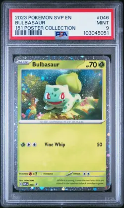 2023 POKEMON SVP EN-SV BLACK STAR PROMO 151 POSTER COLL #046 BULBASAUR PSA 9 - Image 1