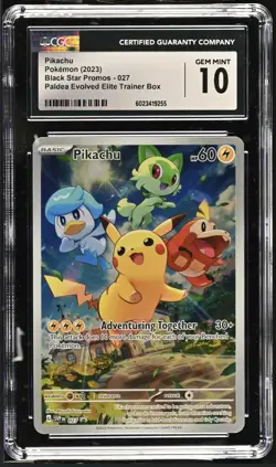 2023 POKEMON PALDEA EVOLVED ETB PROMO SVP EN #027 PIKACHU CGC 10 - Image 1