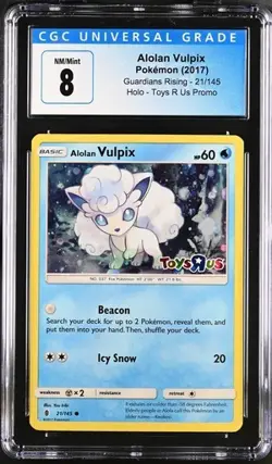 Pokemon Alolan Vulpix Toys R Us Promo 2017 Holo 21/145 CGC 8 - Image 1