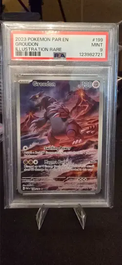2023 Pokemon Paradox Rift Groudon Illustration Rare 199/182 Holo - PSA 9 Mint - Image 1