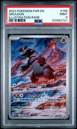 2023 Pokemon Paradox Rift Groudon Illustration Rare 199/182 Holo - PSA 9 Mint - Image 3