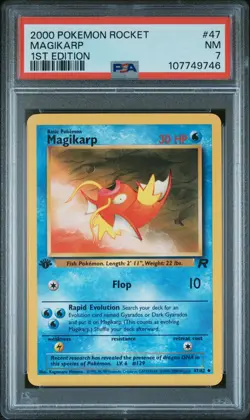 2000 POKEMON ROCKET 1ST ED #47 MAGIKARP PSA 7 - Image 1