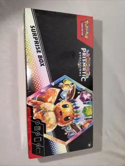 Pokemon Scarlet Violet Prismatic Evolutions Sealed Surprise Box, 4 Booster Packs - Image 1