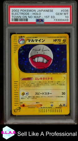 ELECTRODE-HOLO TOWN ON NO MAP-1ST ED. POKEMON JAP THE TOWN NO MAP 2002 36 PSA 10 - Image 1