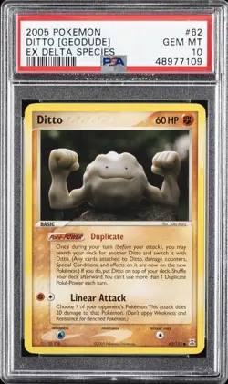 2005 POKEMON EX DELTA SPECIES #62 DITTO [GEODUDE] PSA 10 - Image 1