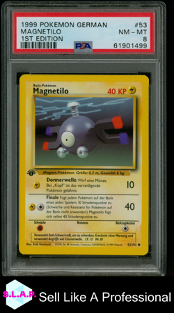 MAGNETILO 1ST EDITION POKEMON GERMAN 1999 53 PSA 8 - Image 1