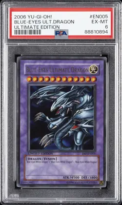 2006 YU-GI-OH! ULTIMATE EDITION #EN005 BLUE-EYES ULTIMATE DRAGON PSA 6 - Image 1