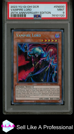 VAMPIRE LORD 25TH ANN. EDITION YU-GI-OH! DARK CRISIS 2023 EN000 PSA 9 - Image 1