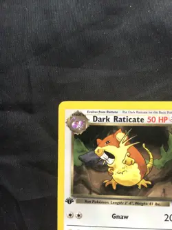 Pokemon Cards: Team Rocket 1st Edition Common: Dark Raticate 50/82 - Image 2