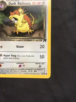 Pokemon Cards: Team Rocket 1st Edition Common: Dark Raticate 50/82 - Image 4