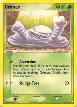GRIMER 54/92 - COMMON - NON-HOLO - EX Legend Maker - Pokemon Card - NM/M - Image 1