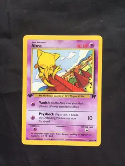 Pokemon Cards: Team Rocket 1st Edition Common: Abra 49/82 - Image 1