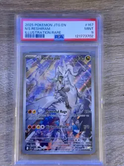 PSA 9 Pokemon TCG N's Reshiram 167/159 Journey Together Secret Rare Card - Image 1