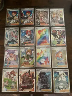 Lot of 16 - Pokemon Trainer Cards - Rainbow Kiawe Allister Crispin Lady Melony - Image 1