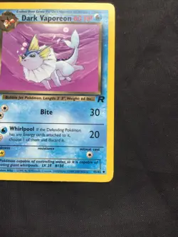 Pokemon Cards: Team Rocket 1st Edition Uncommon: Dark Vaporeon 45/82 - Image 4
