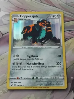 Pokemon Card 137/202 Copperajah / Sword Shield / Base Set - Holo Rare - Image 1