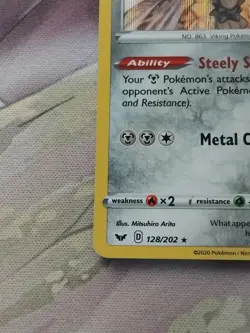 Pokemon Card Galarian Perrserker 128/202 Rare Holo Sword & Shield LP - Image 4