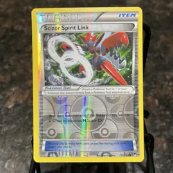 Scizor Spirit Link 111/122 Reverse Holo Breakpoint Pokemon Trading Card Game NM - Image 1