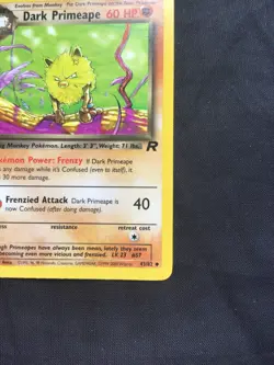 Pokemon Cards: Team Rocket 1st Edition Uncommon: Dark Primeape 43/82 - Image 4