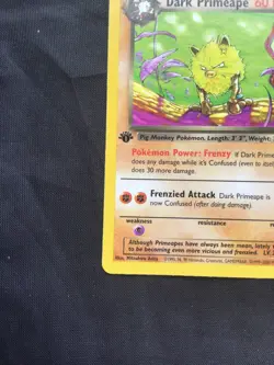 Pokemon Cards: Team Rocket 1st Edition Uncommon: Dark Primeape 43/82 - Image 5