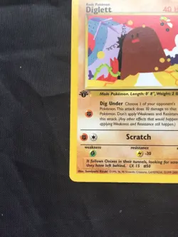 Pokemon Cards: Team Rocket 1st Edition Common: Diglett 52/82 - Image 5