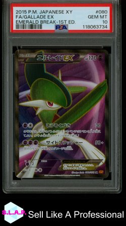 FA/GALLADE EX EMERALD BRE4K-1ST ED. POKEMON JAP XY EMERALD BRE4K 2015 080 PSA 10 - Image 1