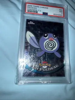 2000 TOPPS CHROME POKEMON T.V. #60 POLIWAG PSA 7 - Image 2