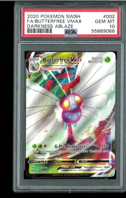 PSA 10 Butterfree VMAX - 002/189 - Darkness Ablaze Graded Pokemon - Image 1