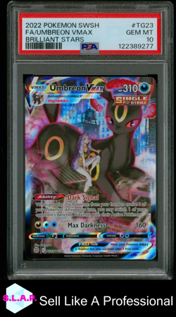 FA/UMBREON VMAX BRILLIANT STARS POKEMON SWSH BRILLIANT STARS 2022 TG23 PSA 10 - Image 1
