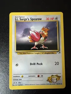Lt. Surge’s Spearow 52/132 - Gym Challenge - Unlimited - Pokemon - AUTHENTIC - Image 1