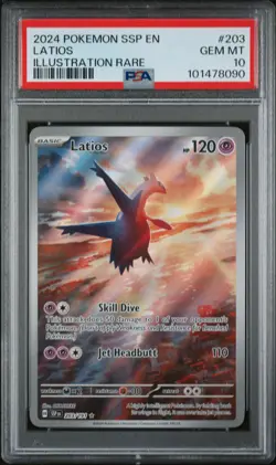 2024 POKEMON SSP EN-SURGING SPARKS ILLUSTRATION RARE #203 LATIOS PSA 10 - Image 1