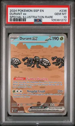 2024 POKEMON SSP EN-SURGING SPARKS SPECIAL ILLUSTRATION RARE DURANT EX PSA 10 - Image 1