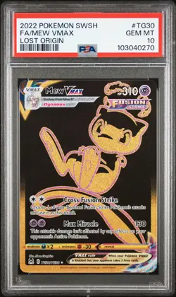 2022 POKEMON SWORD & SHIELD LOST ORIGIN #TG30 FULL ART/MEW VMAX PSA 10 - Image 1