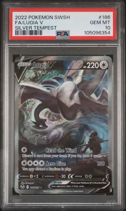 2022 POKEMON SWORD & SHIELD SILVER TEMPEST #186 FULL ART/LUGIA V PSA 10 - Image 1