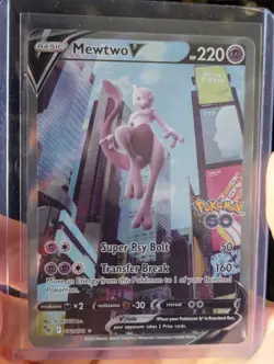 Pokemon Go Mewtwo V 72/78 Alternative Art Alt Art Foil English (NM) - Image 1