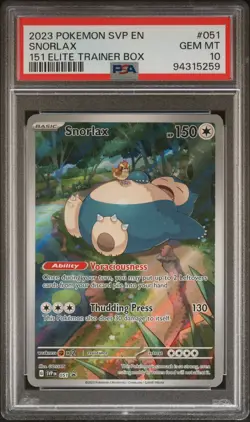 2023 POKEMON SVP EN-SV BLACK STAR PROMO 151 ELITE TRAINER BOX SNORLAX PSA 10 - Image 1