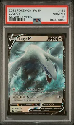 2022 POKEMON SWORD & SHIELD SILVER TEMPEST #138 LUGIA V PSA 10 - Image 1