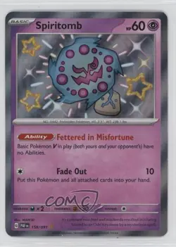 Shiny Rare - Spiritomb Pokemon Scarlet & Violet Paldean Fates PAF #158 - Image 1
