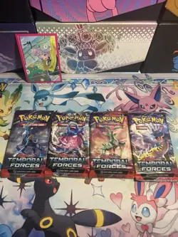 Pokemon TCG Scarlet Violet Temporal Forces Booster Packs Full Art Set 4 Pack - Image 1