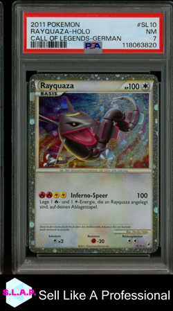 RAYQUAZA-HOLO CALL OF LEGENDS-GERMAN POKEMON CALL OF LEGENDS 2011 SL10 PSA 7 - Image 1