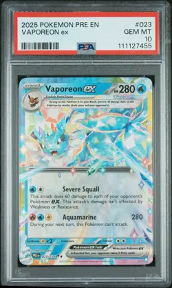 Vaporeon EX 023/131 PSA 10 Prismatic Evolutions Pokemon TCG 💦💧 - Image 1