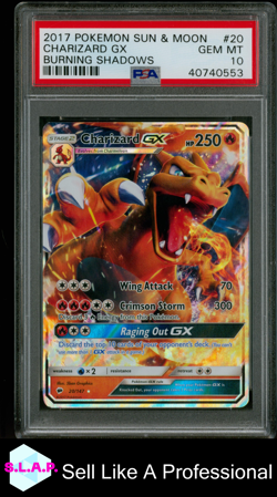 CHARIZARD GX POKEMON 20/147 2017 BURNING SHADOWS - ENGLISCH PSA 10 - Image 1