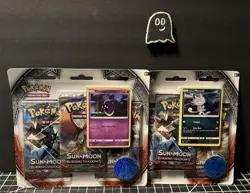 Pokemon TCG 2x Burning Shadows 3 Booster Pack Blister - Meowth and Cosmog promo - Image 1