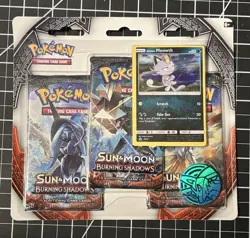 Pokemon TCG 2x Burning Shadows 3 Booster Pack Blister - Meowth and Cosmog promo - Image 2