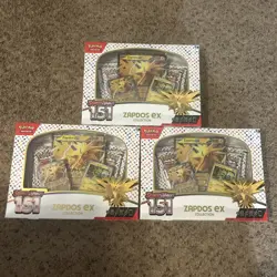 3X Pokemon TCG: Zapdos Ex Collection Boxes SV 3.5 English 151 All New & Sealed! - Image 1