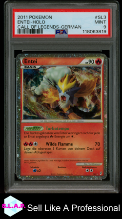 ENTEI-HOLO CALL OF LEGENDS-GERMAN POKEMON CALL OF LEGENDS 2011 SL3 PSA 9 - Image 1