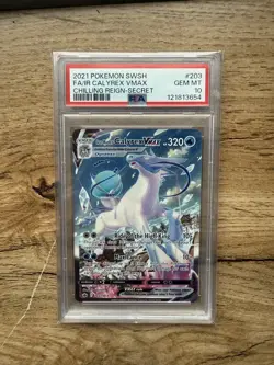 Ice Rider Calyrex VMAX PSA 10 English Pokemon 203 Chilling Reign Alt Art 2021 - Image 1