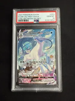 Ice Rider Calyrex VMAX PSA 10 English Pokemon 203 Chilling Reign Alt Art 2021 - Image 2