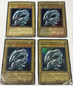 Blue Eyes White Dragon Lot SDK-001 Lot Of 4 Yu Gi Oh Heavy Played - Image 1