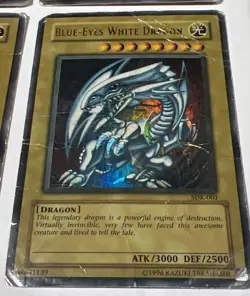 Blue Eyes White Dragon Lot SDK-001 Lot Of 4 Yu Gi Oh Heavy Played - Image 4